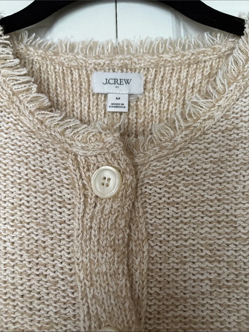 J. Crew Factory Short-Sleeve Fringe Lady Cardigan Sweater